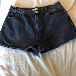 Black jean shorts